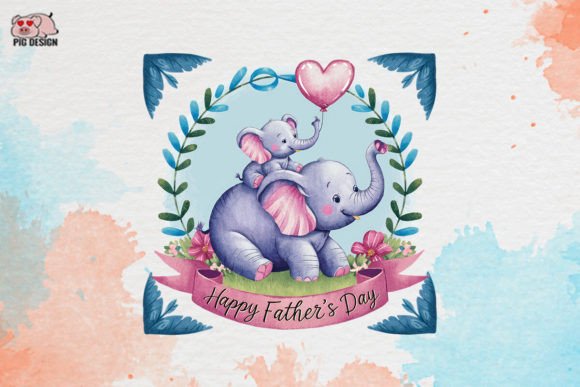 Celebrate Dad: Sweet Elephant Clipart for Your Projects
