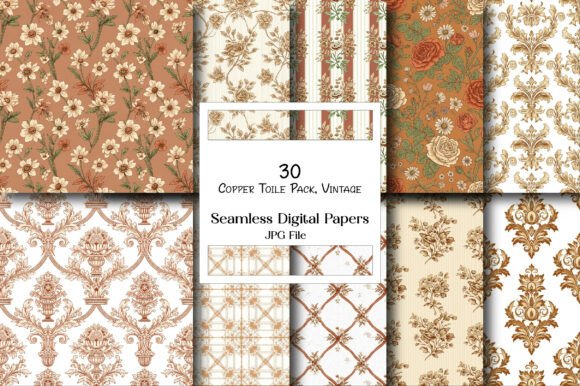 Copper Toile: Vintage Pattern Pack for Timeless Designs