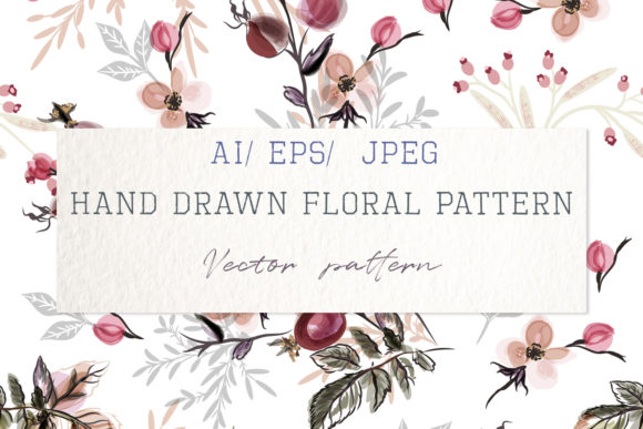 Elegant Vector Florals: Wild Rose Berries & Leaf Patterns