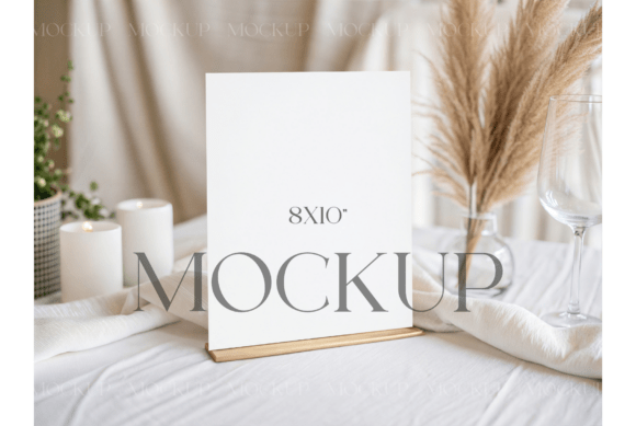 Elevate Your Event Stationery with This Neutral Table Sign Mockup