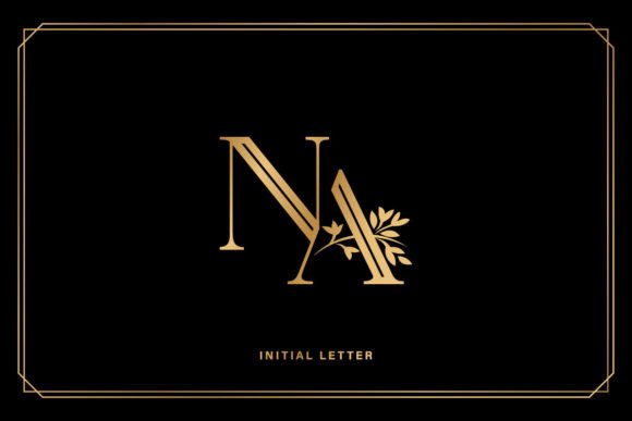 NA Initial Letter with Floral Designs: Vintage Elegance for Your Brand
