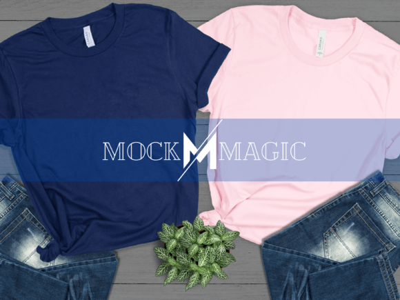 Navy & Pink Bella Canvas 3001 Mockup: A Perfect Pair for Your Next Design