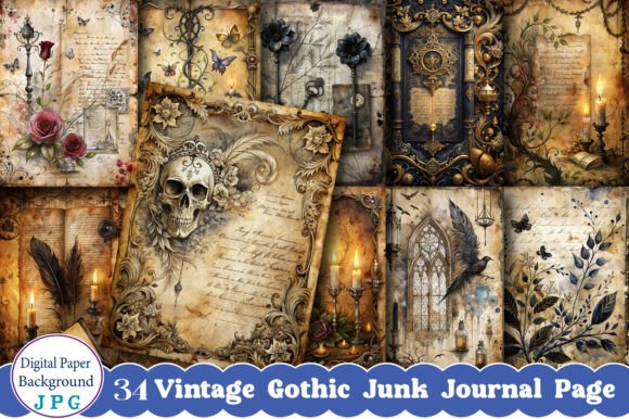 The Allure of Vintage Gothic Junk Journal Pages