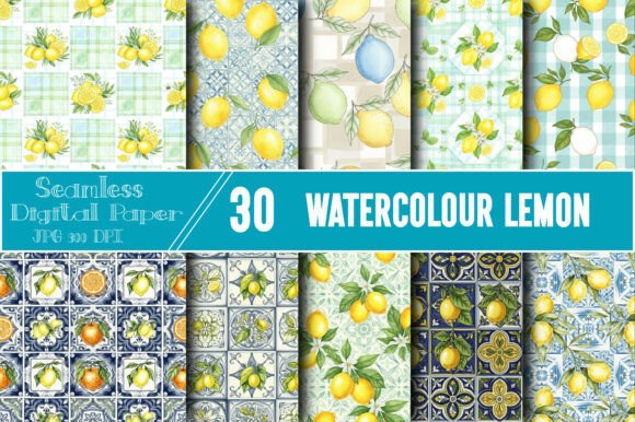 Watercolour Lemon Seamless Pattern Pack: A Fresh Canvas for Creatives